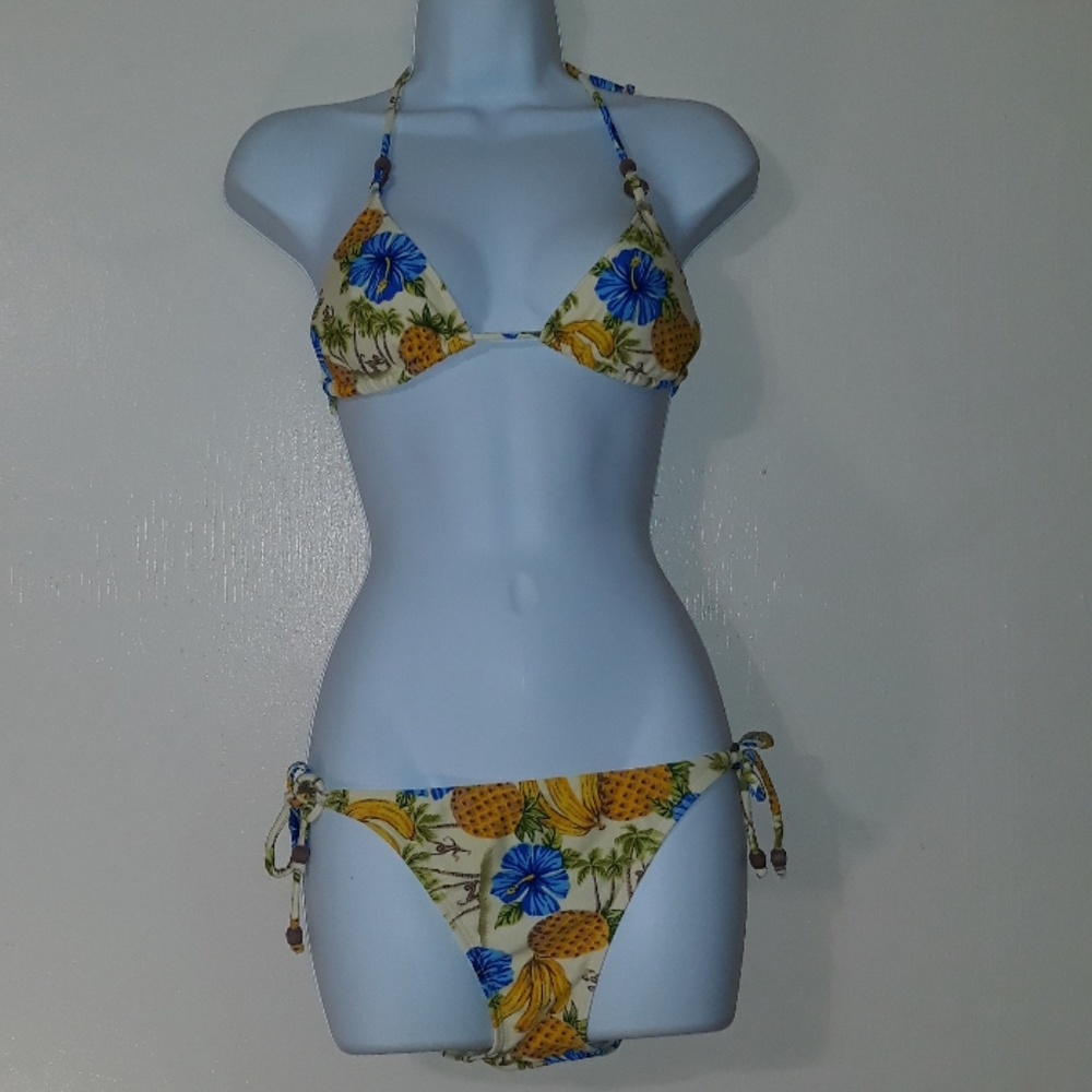 Women's  silver swim bikini top and bottom